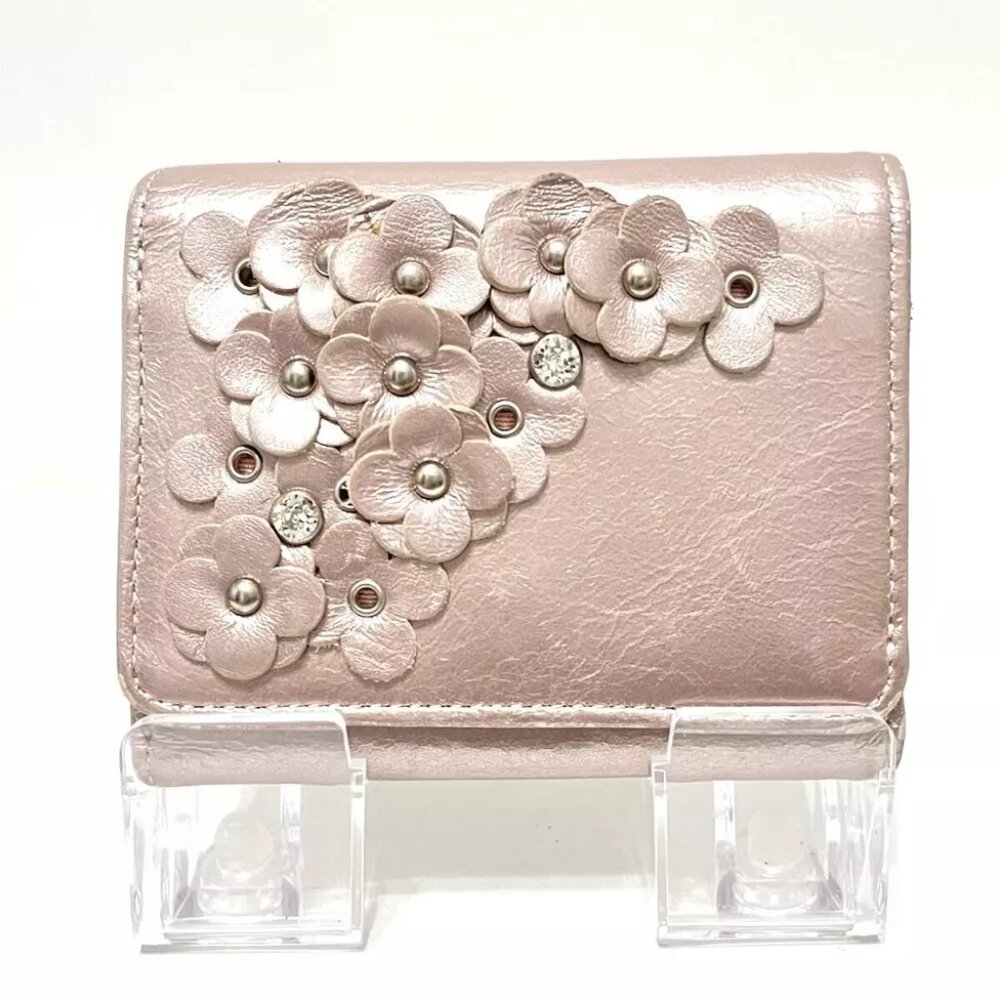 ANTEPRIMA - Rose Gold Leather Trifold Wallet